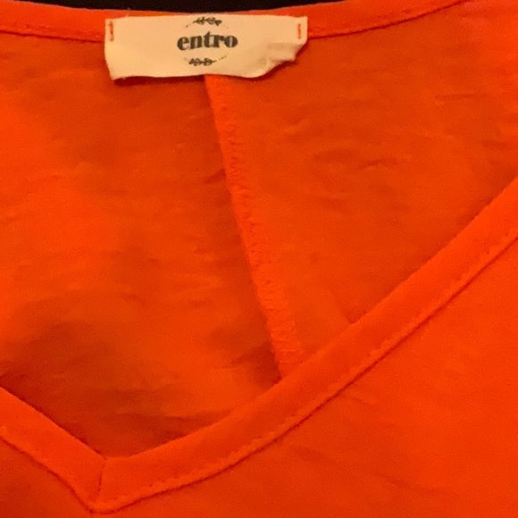 QUEEN FOR A DAY Top by ENTRO for CHIC SOUL Orange XL more like 2X UNWORN Flowy - Picture 8 of 11